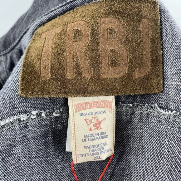 NWT True Religion Denim Jacket Jimmy 1971 Western Mens XXL Black Jeans MSRP $382 - Picture 16 of 16